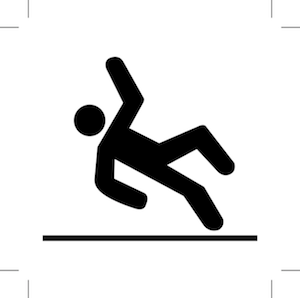 Graphic of a man slipping and falling