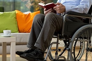 Man using wheelchair