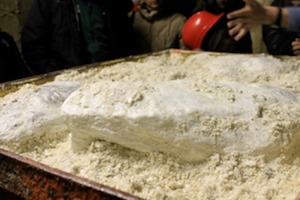 Natural Talc that is processed and purified to make talcum powder Natural talc mined out