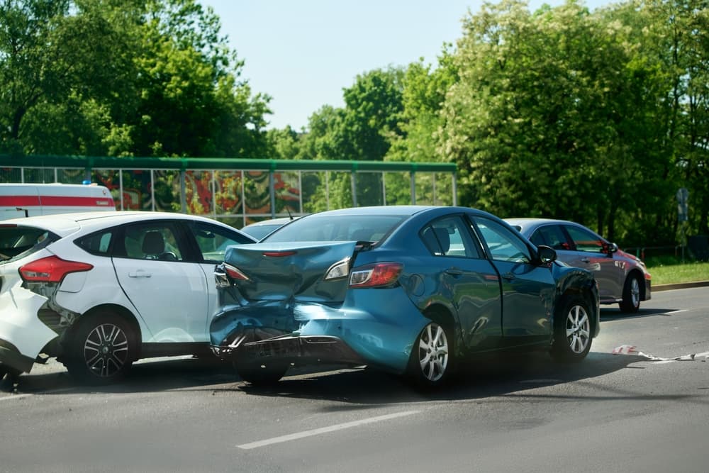 Multi-vehicle crash reported on the roadway.